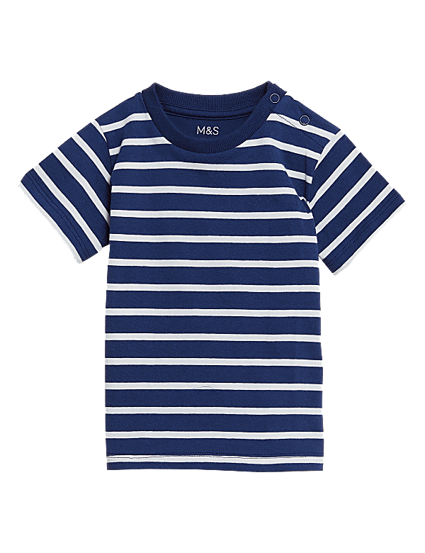 Pure Cotton Striped T-Shirt (0-3 Yrs)