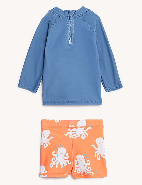 2pc Octopus Long Sleeve Swim Set