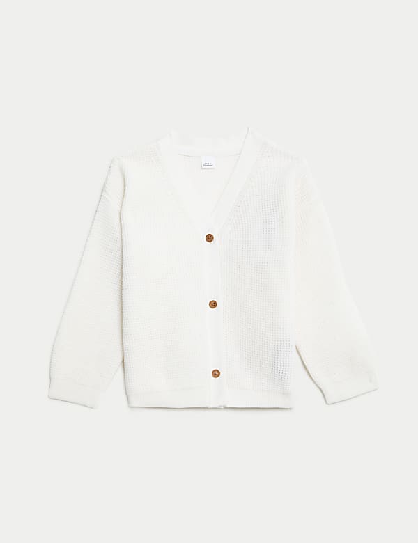 Pure Cotton Knitted Textured Cardigan (0-3 Yrs) - EE