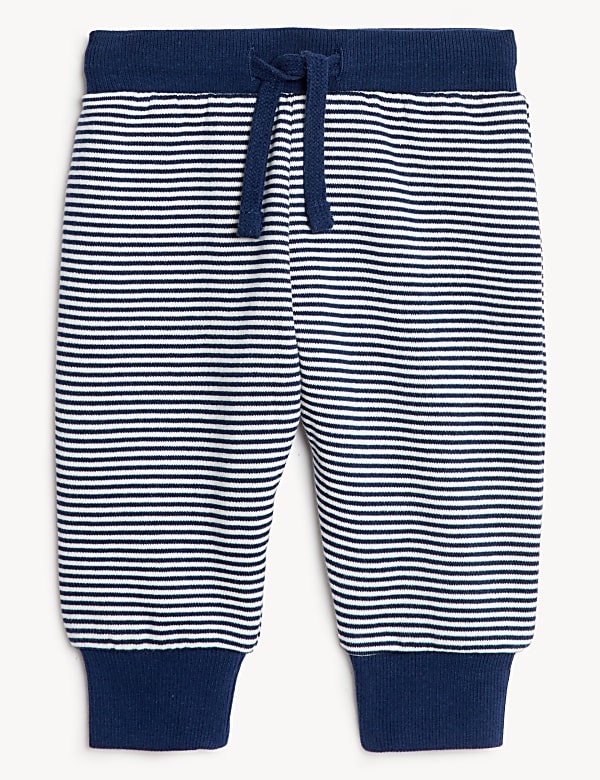 Cotton Rich Striped Joggers (0-3 Yrs) - JE