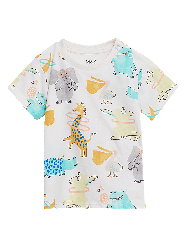 Pure Cotton Zoo Animal T-Shirt (0-3 Yrs)