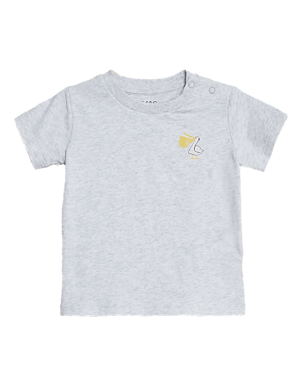 Pure Cotton Pelican Print T-Shirt (0-3 Yrs)