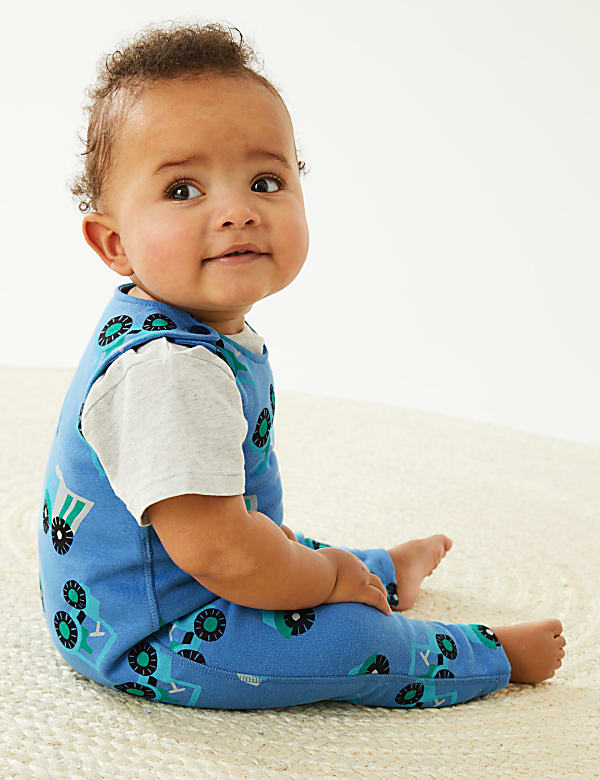 Cotton Rich Tractor Print Romper