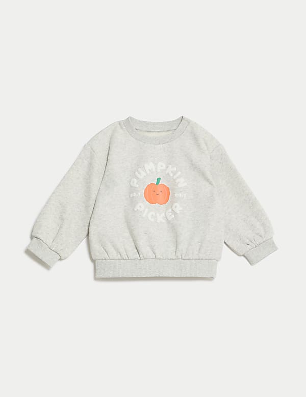 Cotton Rich Pumpkin Picker Halloween Sweatshirt (0-3 Yrs) - DK