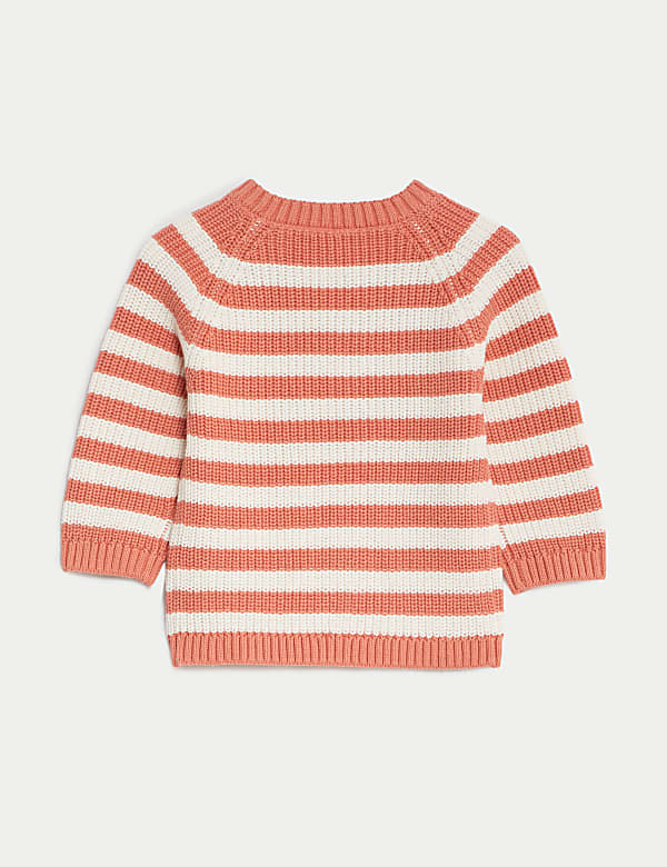 Pure Cotton Striped Knitted Jumper (0-3 Yrs)