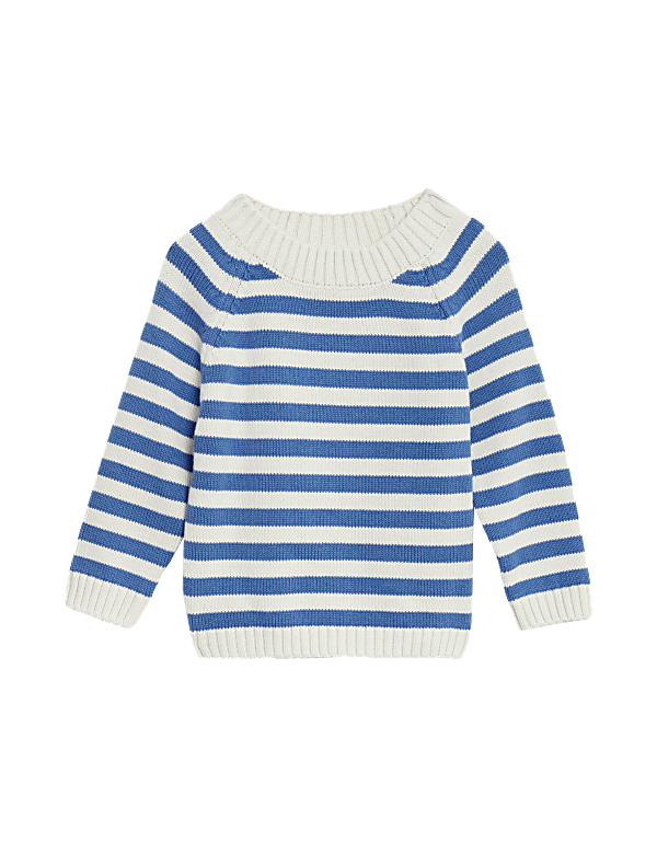 Pure Cotton Striped Jumper (0-3 Yrs)