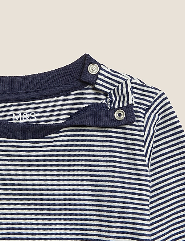 Pure Cotton Striped Long Sleeve Top