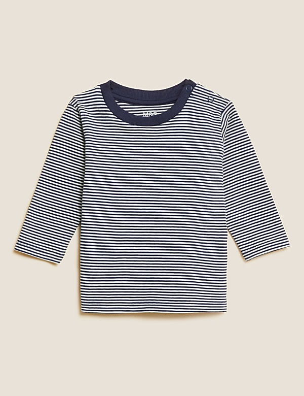Pure Cotton Striped Long Sleeve Top