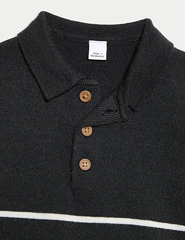 2-teiliges Gestreiftes Outfit aus Baumwollmischgewebe mit Strickpolo (0&ndash;3 J.) - DE