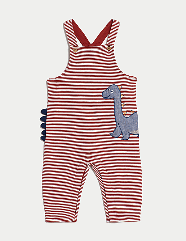 2pc Cotton Rich Striped Dinosaur Outfit (0-3 Yrs)