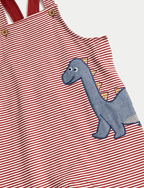 2pc Cotton Rich Striped Dinosaur Outfit (0-3 Yrs)