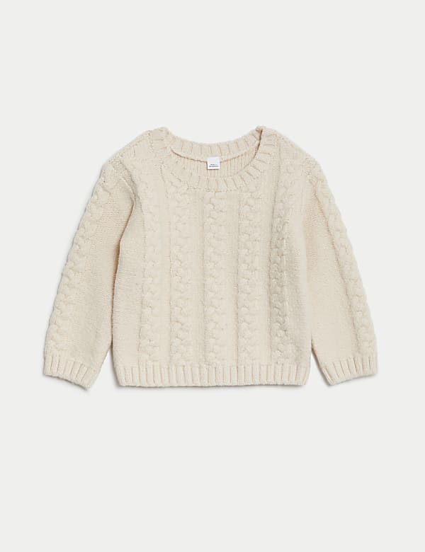 Cotton Rich Cable Knit Jumper (0-3 Yrs) - AT