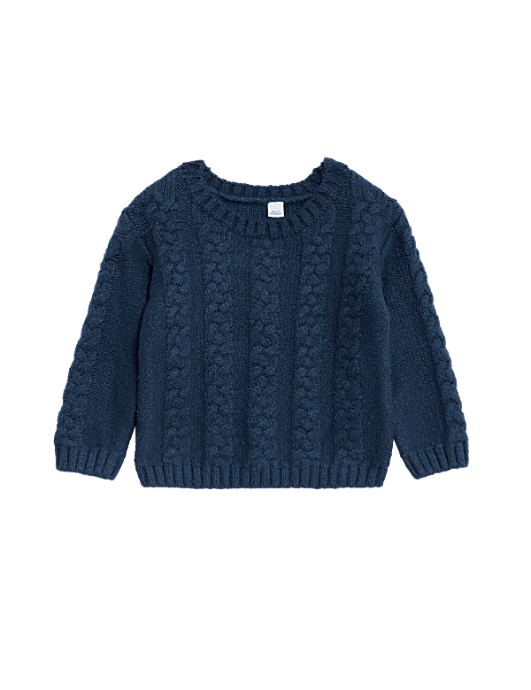 Cotton Rich Cable Knit Jumper (0-3 Yrs)