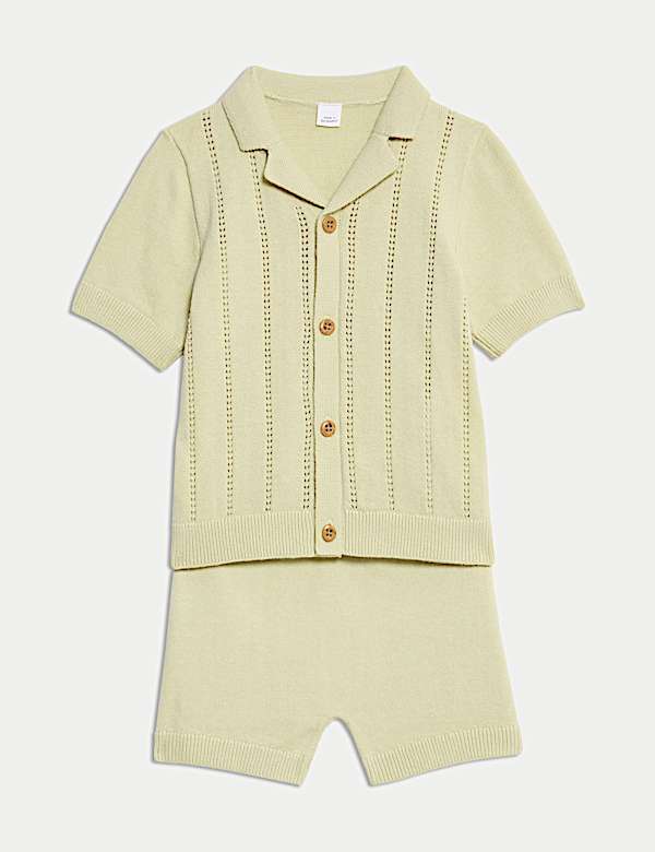 2pc Pure Cotton Knitted Outfit (0-3 Yrs) - AU