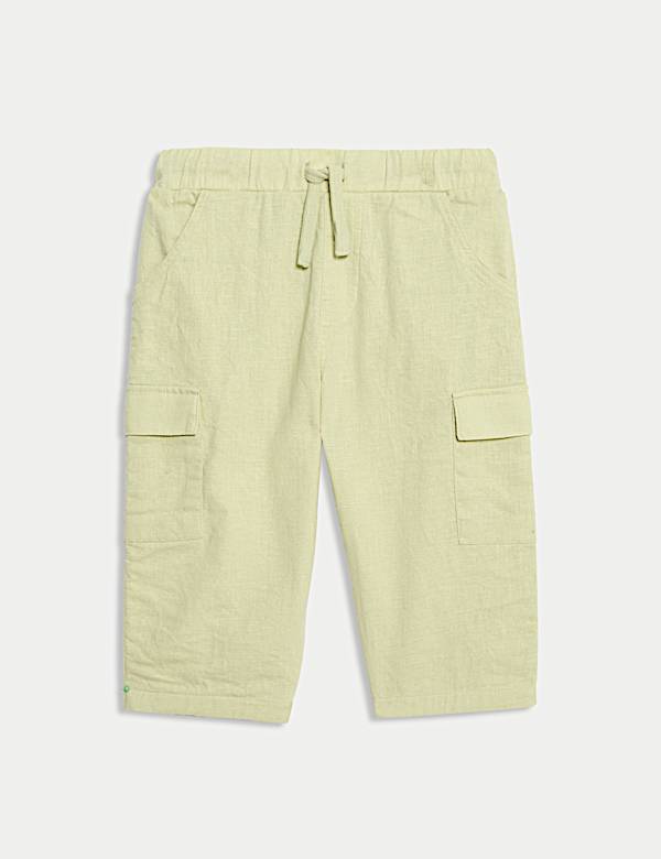 Cotton Rich Green Cargo Trousers (0 Mths-3 Yrs) - RO