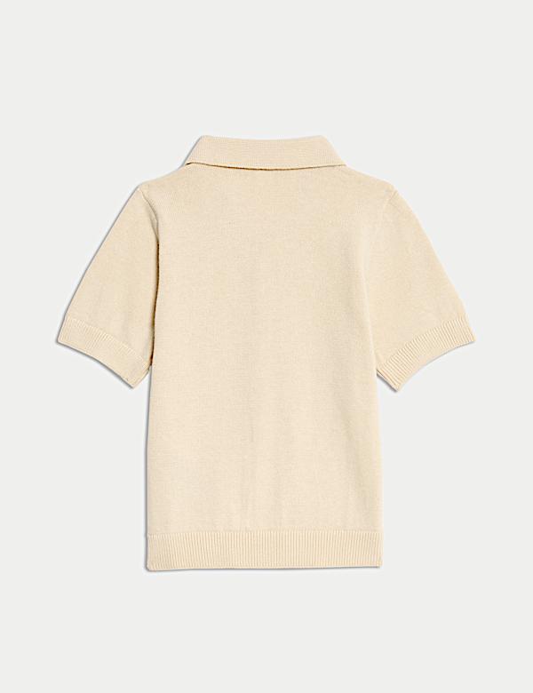 Camisa 100% algodón de punto color crema (0-3 años) - US