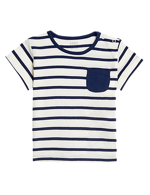 Pure Cotton Striped T-Shirt