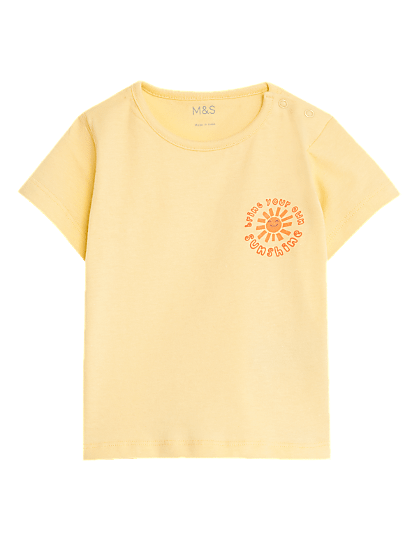 Pure Cotton Sunshine Slogan T-Shirt