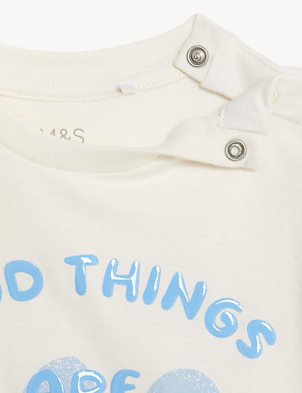 2pc Pure Cotton Slogan Outfit