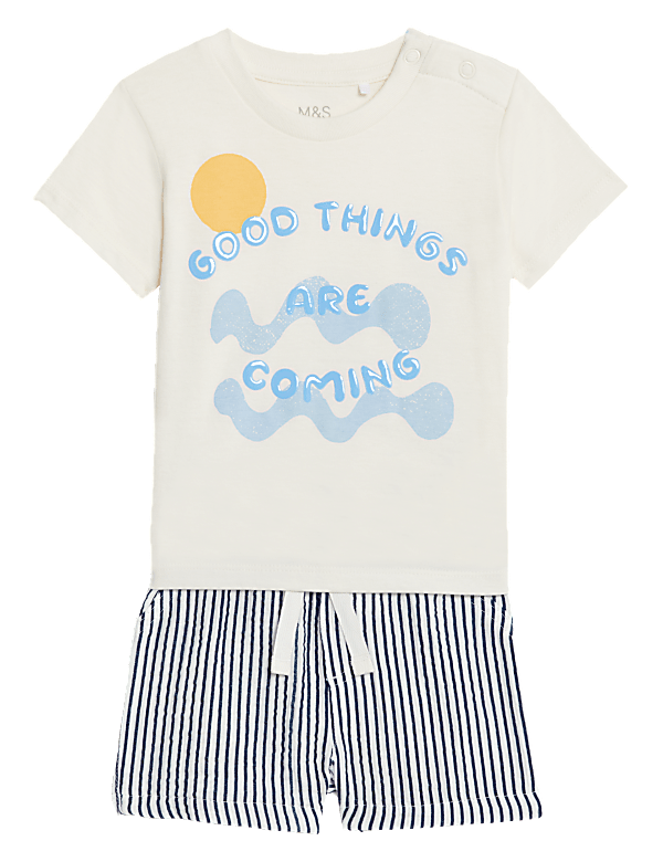 2pc Pure Cotton Slogan Outfit