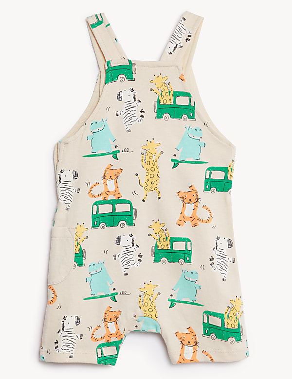 Pure Cotton Transport Print Bibshort