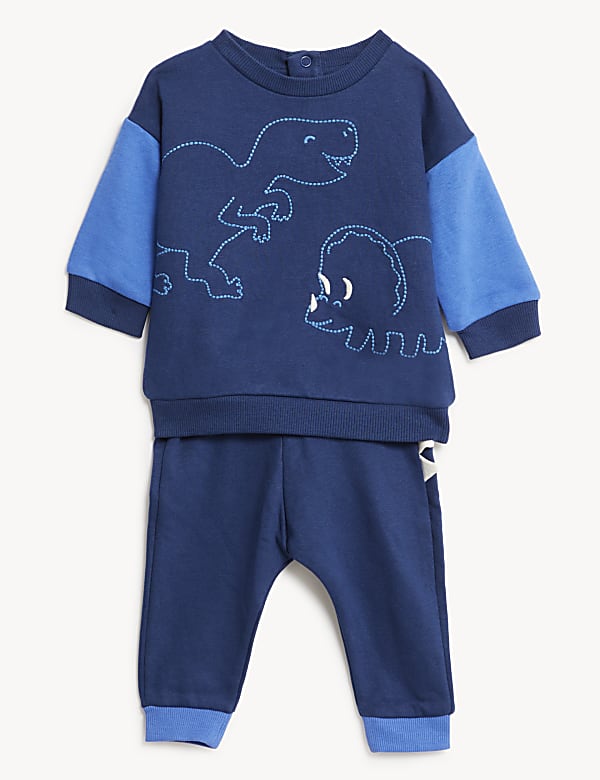 2-teiliges Outfit mit hohem Baumwollanteil und Dinosauriermuster (0–3 J.) - DE