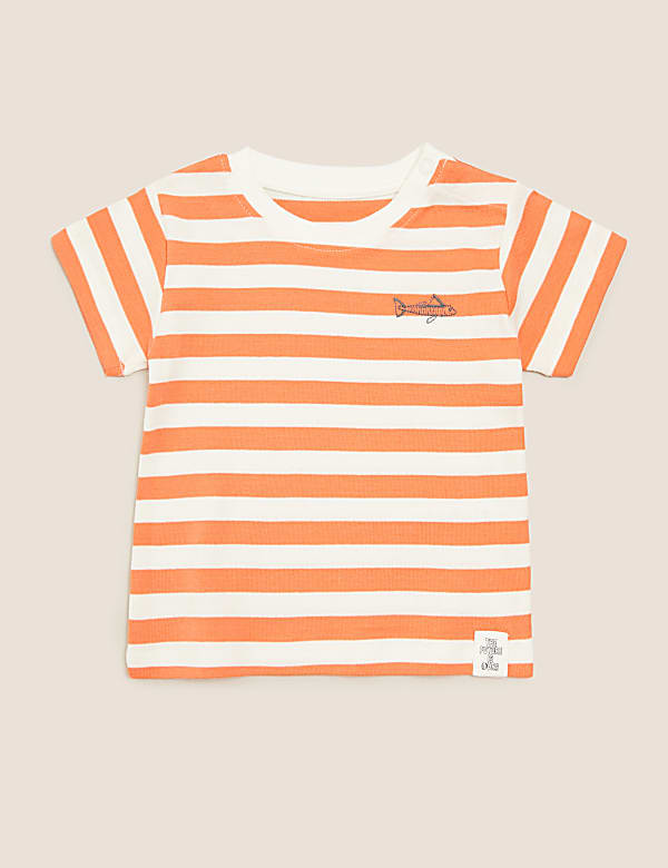3pk Pure Cotton Fish T-Shirts (0-3 Yrs)