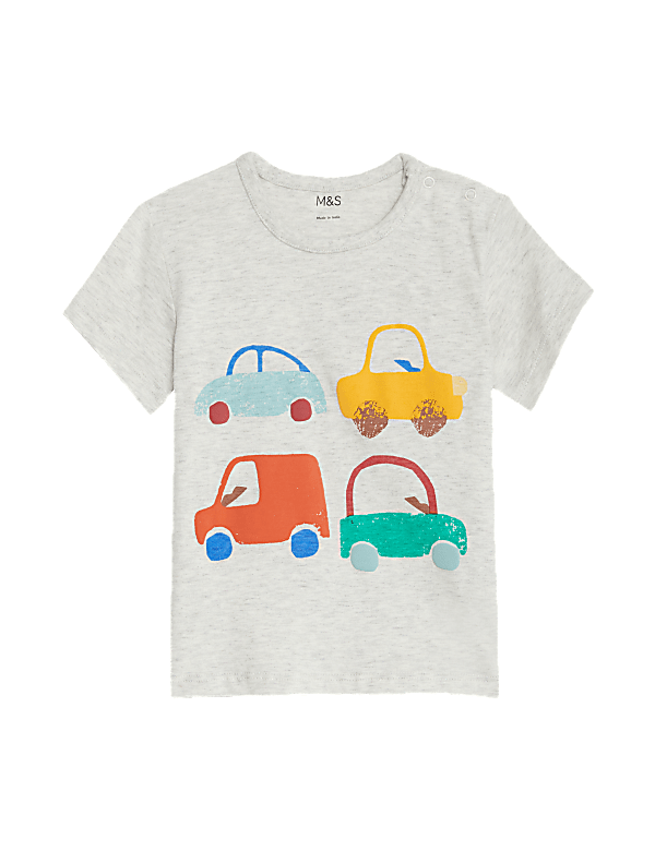 Pure Cotton Car Print T-Shirt (0-3 Yrs)