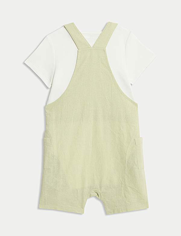 2pc Cotton Rich Dungaree Outfit (0-3 Yrs) - CH