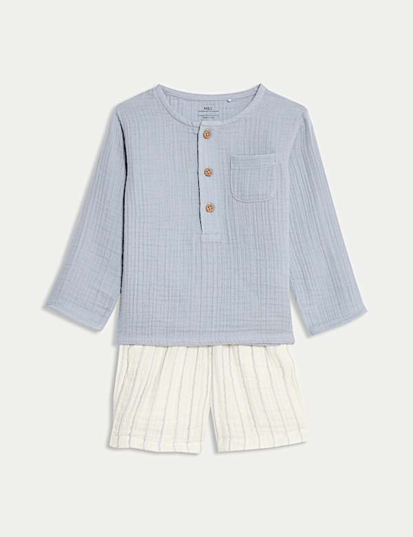2pc Pure Cotton Top & Shorts Outfit (0-3 Yrs) - SK