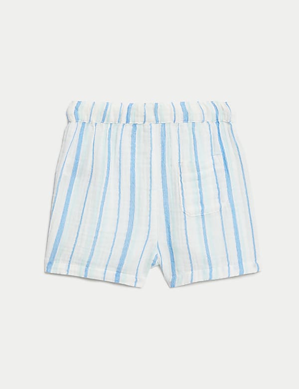 Pure Cotton Striped Shorts (0-3 Yrs) - LU
