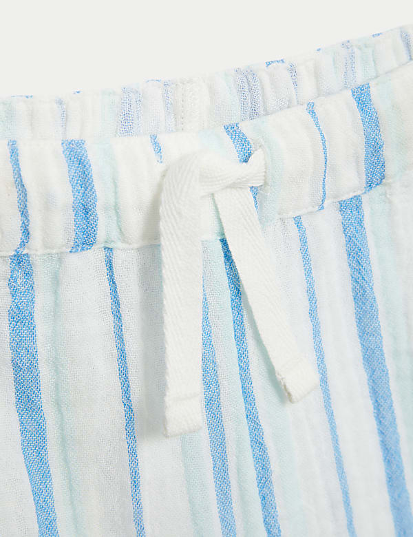 Pure Cotton Striped Shorts (0-3 Yrs) - LU