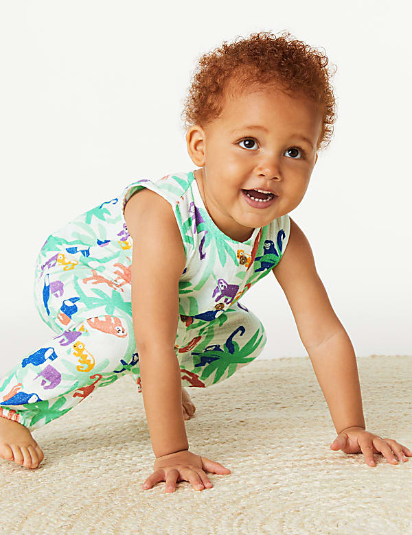 Pure Cotton Jungle Animals Romper (0-3 Yrs)