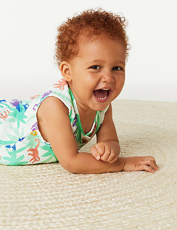 Pure Cotton Jungle Animals Romper (0-3 Yrs)