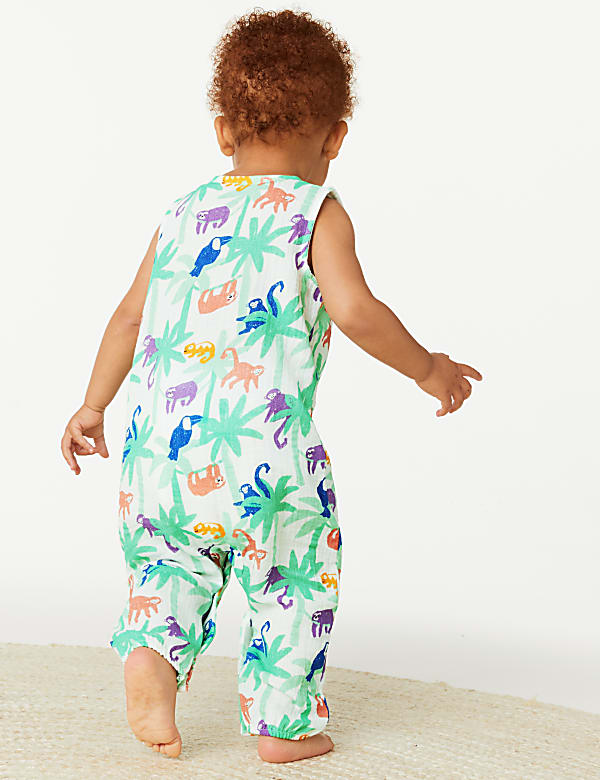 Pure Cotton Jungle Animals Romper (0-3 Yrs)