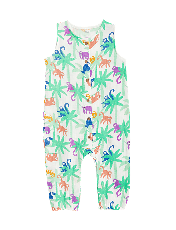 Pure Cotton Jungle Animals Romper (0-3 Yrs)