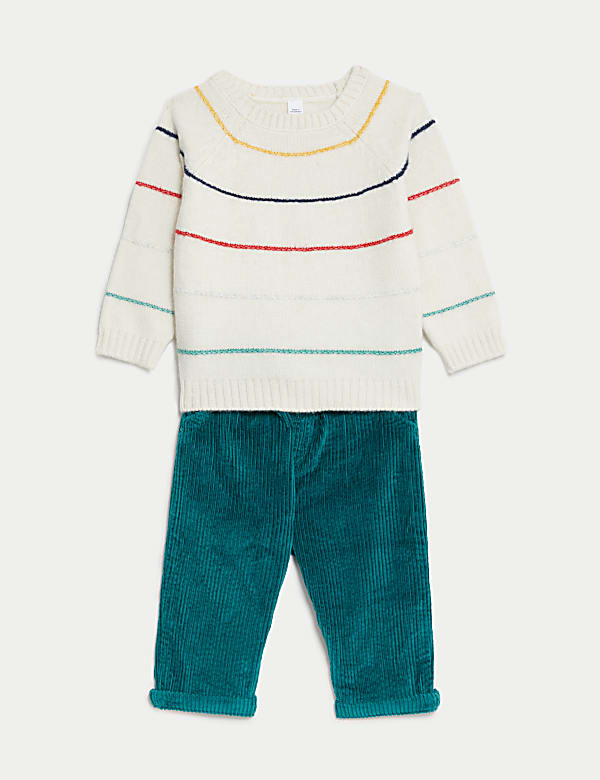 Ensemble 2&nbsp;pièces en coton mélangé à rayures (jusqu’au 3&nbsp;ans) - CH