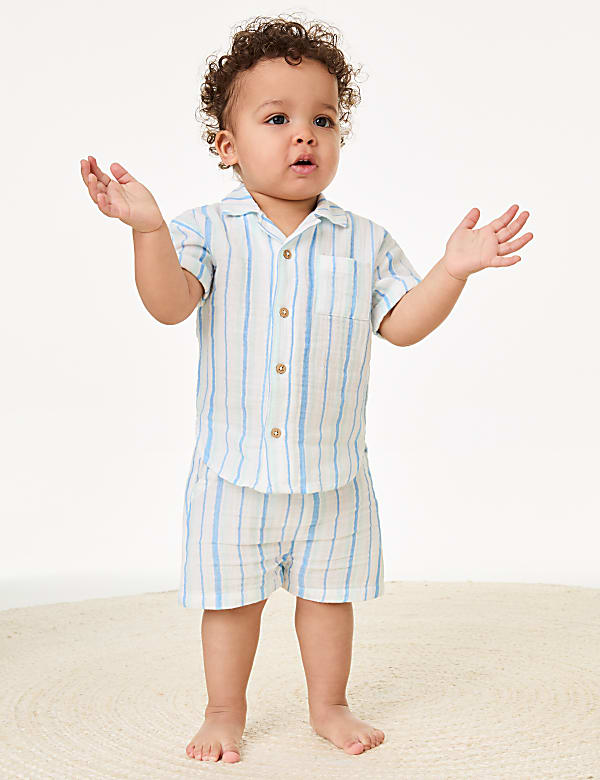 Pure Cotton Striped Shirt (0-3Yrs) - IT