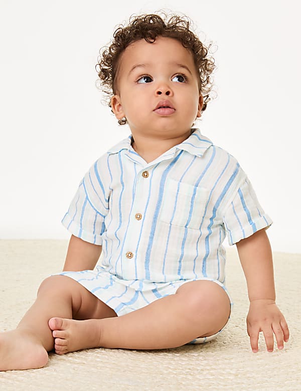 Pure Cotton Striped Shirt (0-3Yrs)