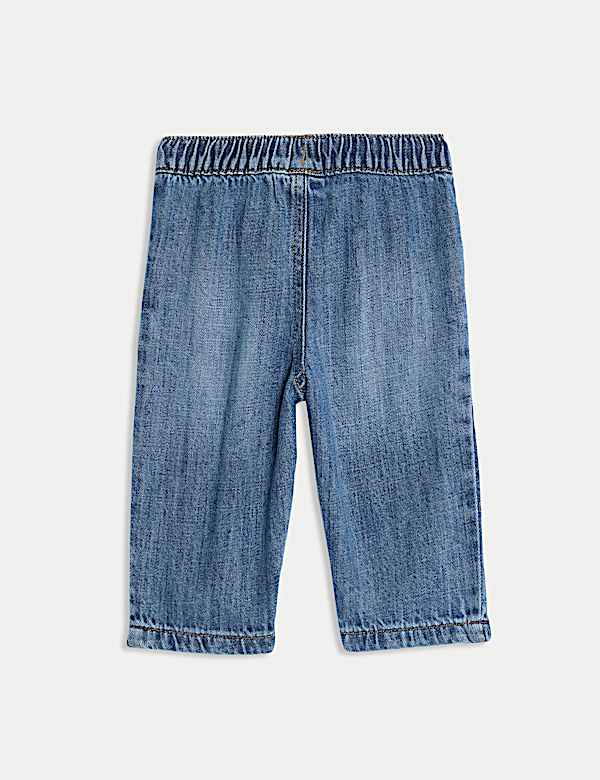 Cotton Rich Denim Drawstring Jeans (0-3 Yrs)