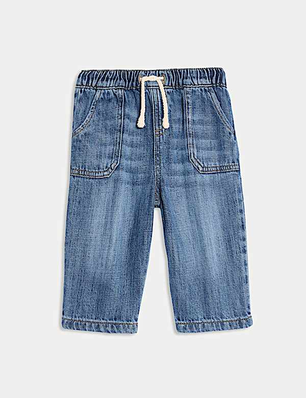 Cotton Rich Denim Drawstring Jeans (0-3 Yrs) - VN