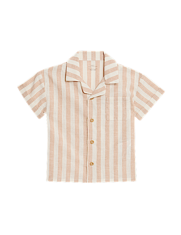 Cotton Rich Double Cloth Striped Shirt (0-3 Yrs)