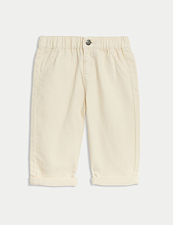 Pure Cotton Elasticated Waist Trousers (0-3 Yrs) - NL