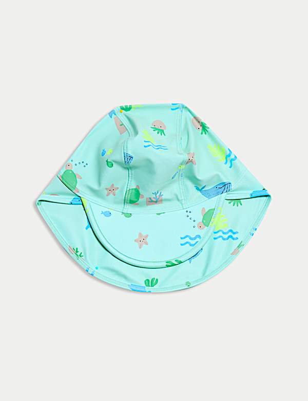 2pc Sealife Print Swimsuit and Hat (0-3 Yrs) - GR