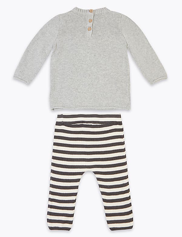 2 Piece Knitted Badger Top & Bottom Outfit (0-3 Yrs)