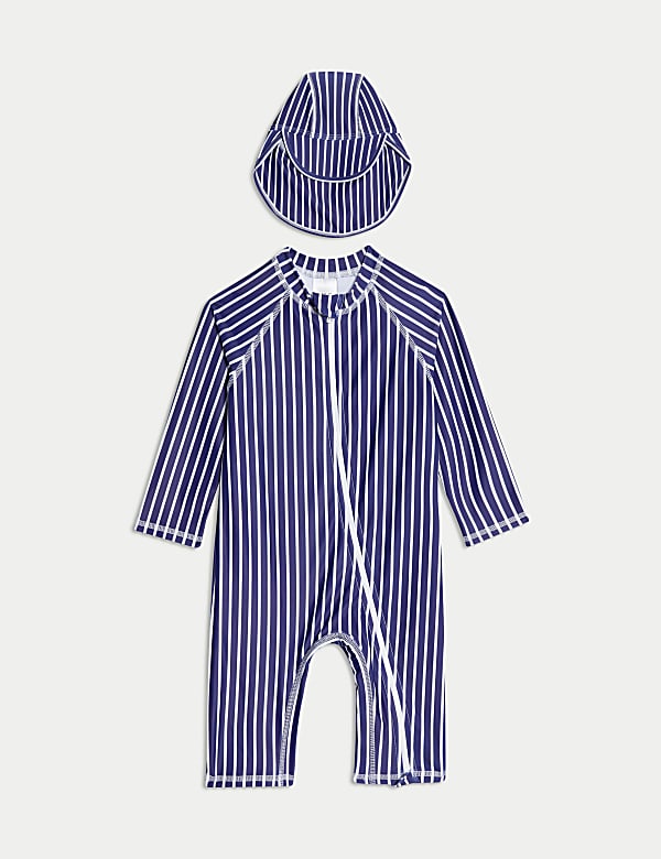 2pc Striped Zip Through Swim Set (0-3 Yrs) - VN