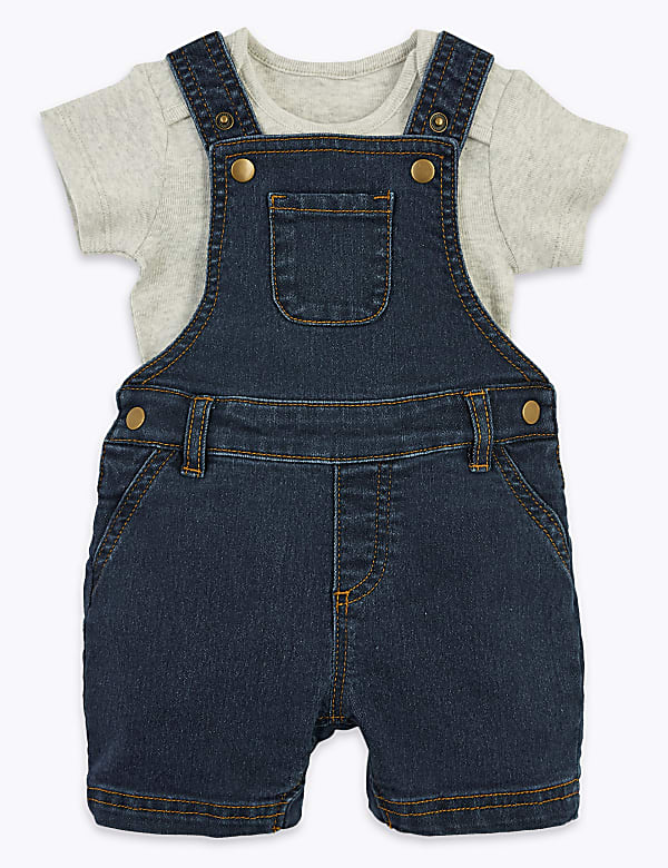 2 Piece Denim Dungaree Outfit (0-3 Yrs)