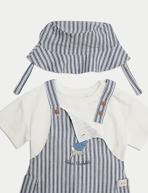 3pc Pure Cotton Peter Rabbit&trade; Striped Outfit (0-3 Yrs) - JO