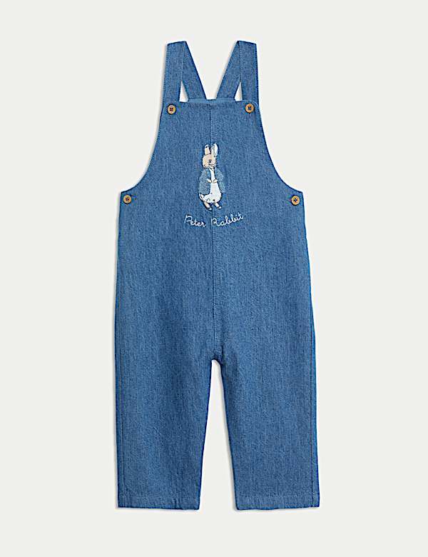 2pc Pure Cotton Peter Rabbit&trade; Striped Dungaree Outfit (0-3 Yrs) - JO