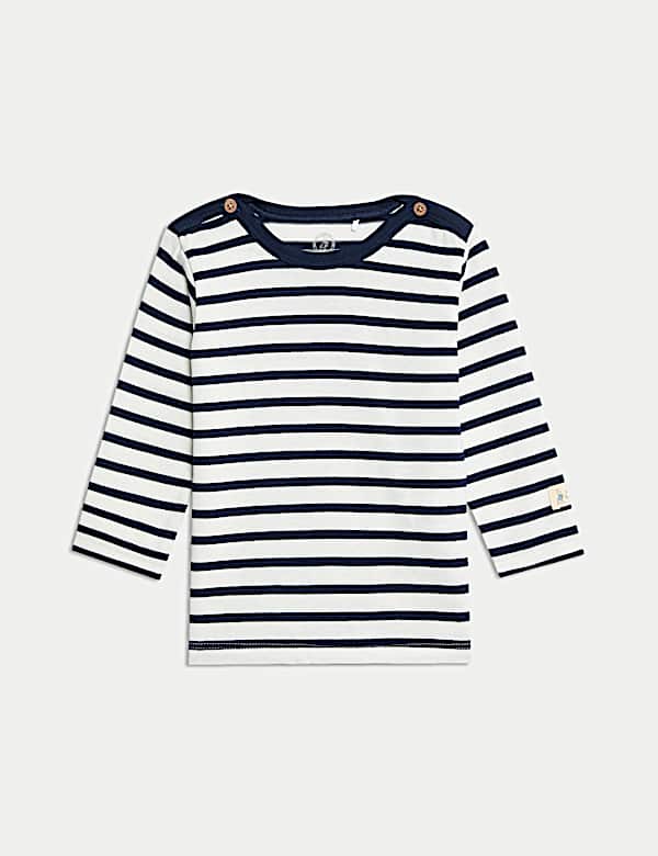 2pc Pure Cotton Peter Rabbit&trade; Striped Dungaree Outfit (0-3 Yrs) - JO